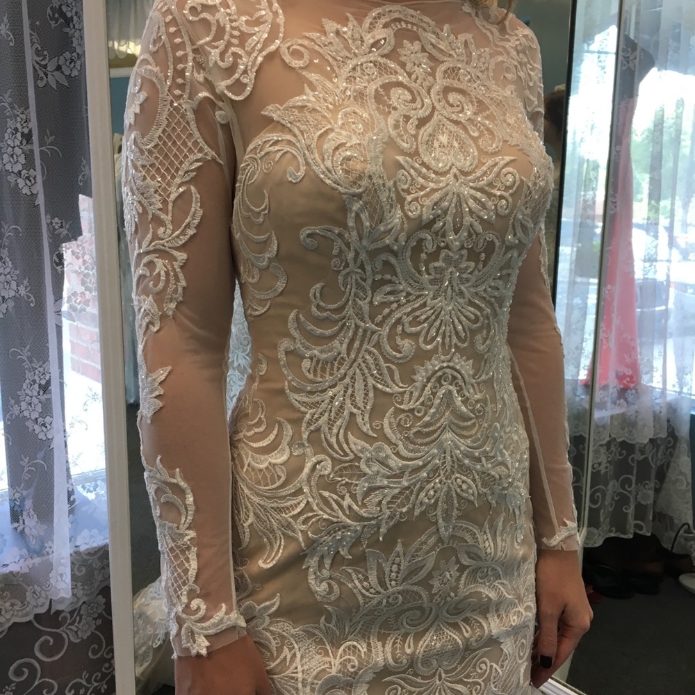 David’s Bridal allover lace wedding dress - Picture 5 of 7